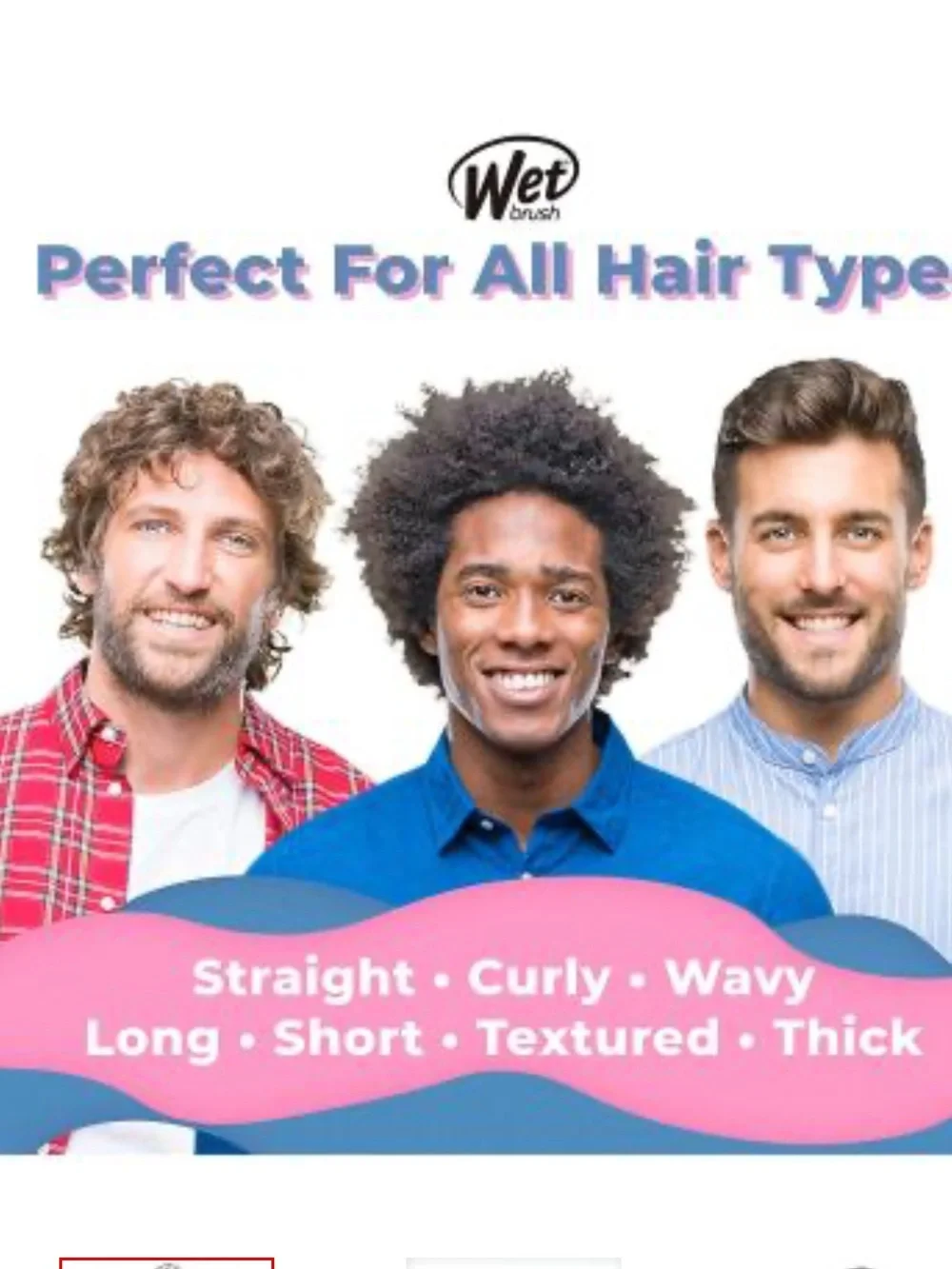 Wet Brush Men's Detangler Hair Brush - Black